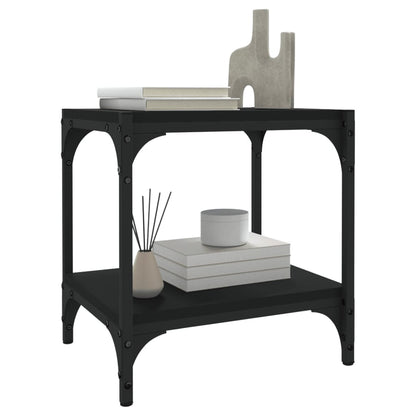 Meuble TV vidaXL noir 40x33x41 cm en bois d'ingénierie et acier