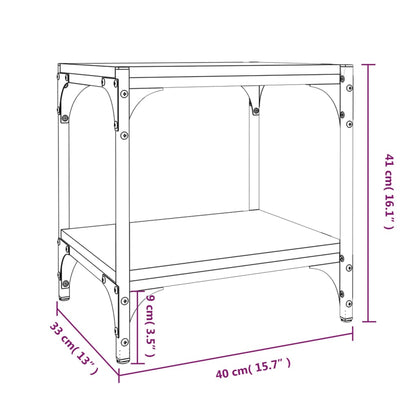 Meuble TV vidaXL noir 40x33x41 cm en bois d'ingénierie et acier