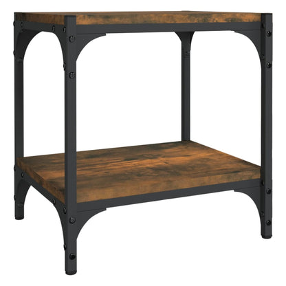 vidaXL Meuble TV chêne fumé 40x33x41 cm bois d'ingénierie et acier