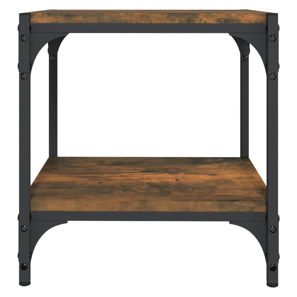vidaXL Meuble TV chêne fumé 40x33x41 cm bois d'ingénierie et acier