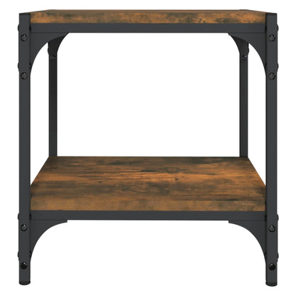 vidaXL Meuble TV chêne fumé 40x33x41 cm bois d'ingénierie et acier