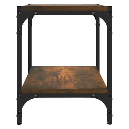 vidaXL Meuble TV chêne fumé 40x33x41 cm bois d'ingénierie et acier