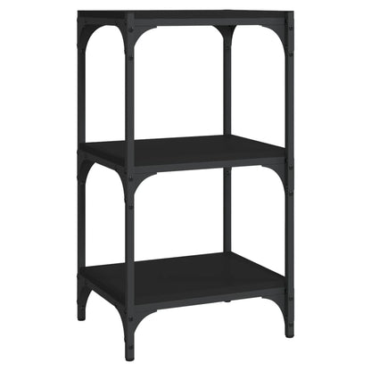 vidaXL Bücherregal Schwarz 40x33x70,5 cm Holzwerkstoff und Stahl