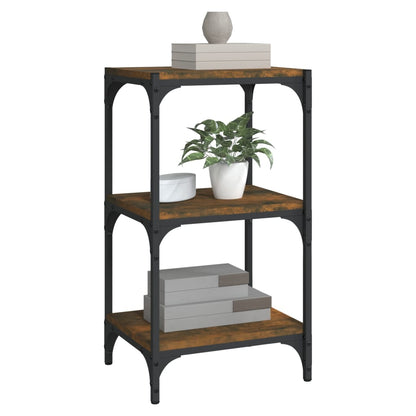 vidaXL Bücherregal Räuchereiche 40x33x70,5 cm Holzwerkstoff und Stahl