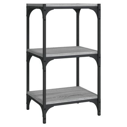 vidaXL Bücherregal Grau Sonoma 40x33x70,5 cm Holzwerkstoff und Stahl