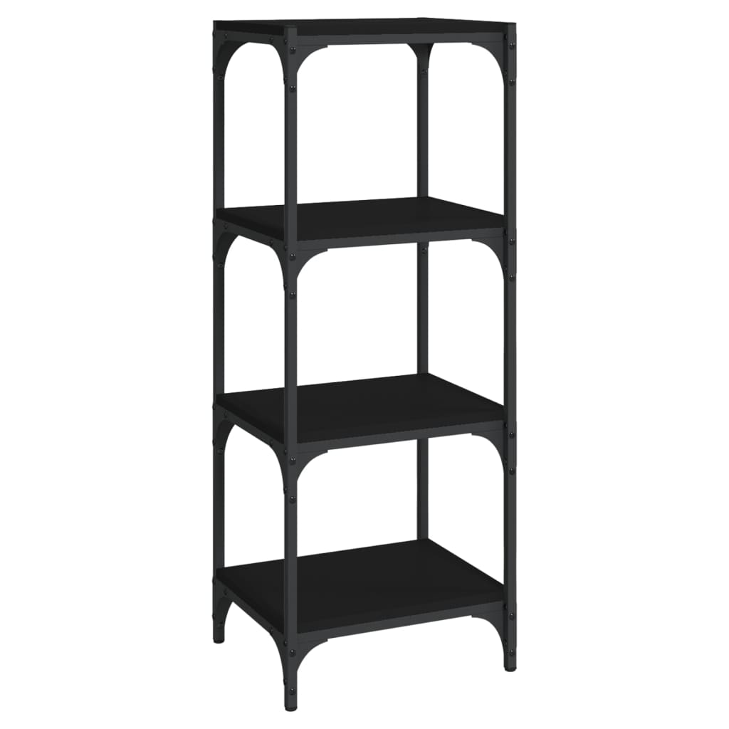 vidaXL Bücherregal Schwarz 40x33x100 cm Holzwerkstoff und Stahl