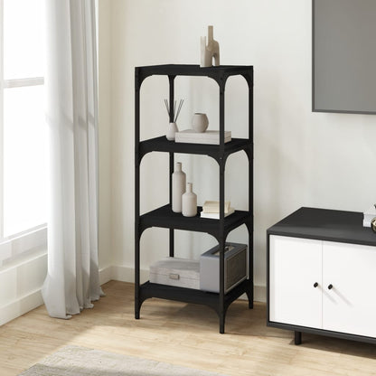 vidaXL Bücherregal Schwarz 40x33x100 cm Holzwerkstoff und Stahl