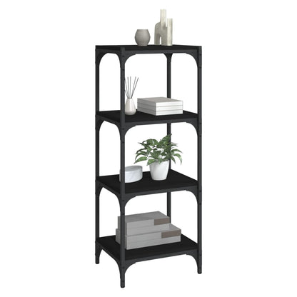 vidaXL Bücherregal Schwarz 40x33x100 cm Holzwerkstoff und Stahl