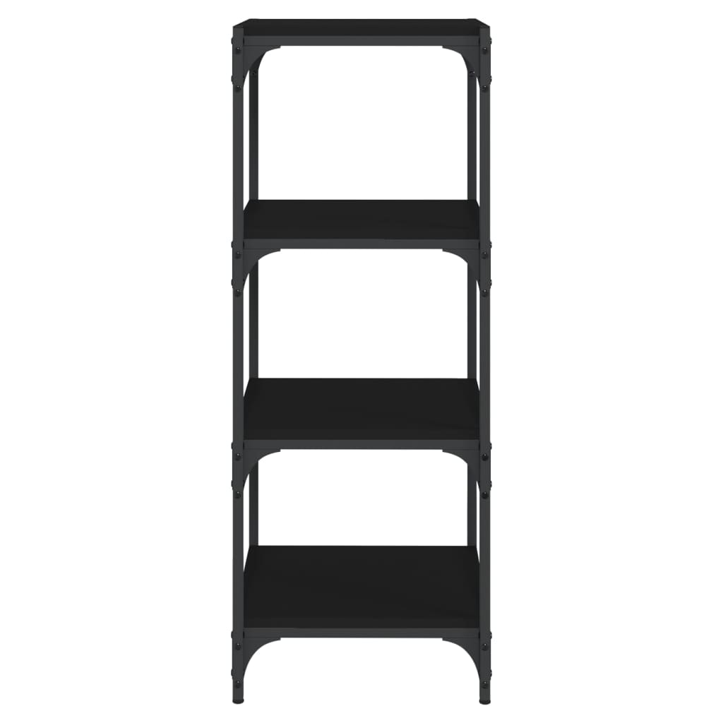 vidaXL Bücherregal Schwarz 40x33x100 cm Holzwerkstoff und Stahl
