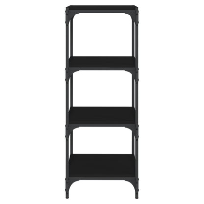 vidaXL Bücherregal Schwarz 40x33x100 cm Holzwerkstoff und Stahl