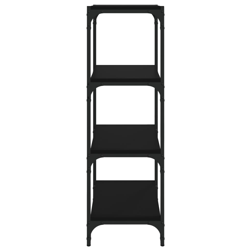 vidaXL Bücherregal Schwarz 40x33x100 cm Holzwerkstoff und Stahl