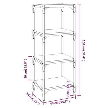 vidaXL Bücherregal Schwarz 40x33x100 cm Holzwerkstoff und Stahl