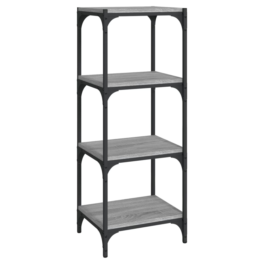 vidaXL Bücherregal Grau Sonoma 40x33x100 cm Holzwerkstoff und Stahl