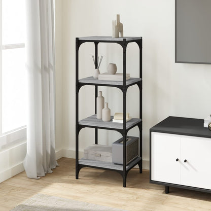 vidaXL Bücherregal Grau Sonoma 40x33x100 cm Holzwerkstoff und Stahl