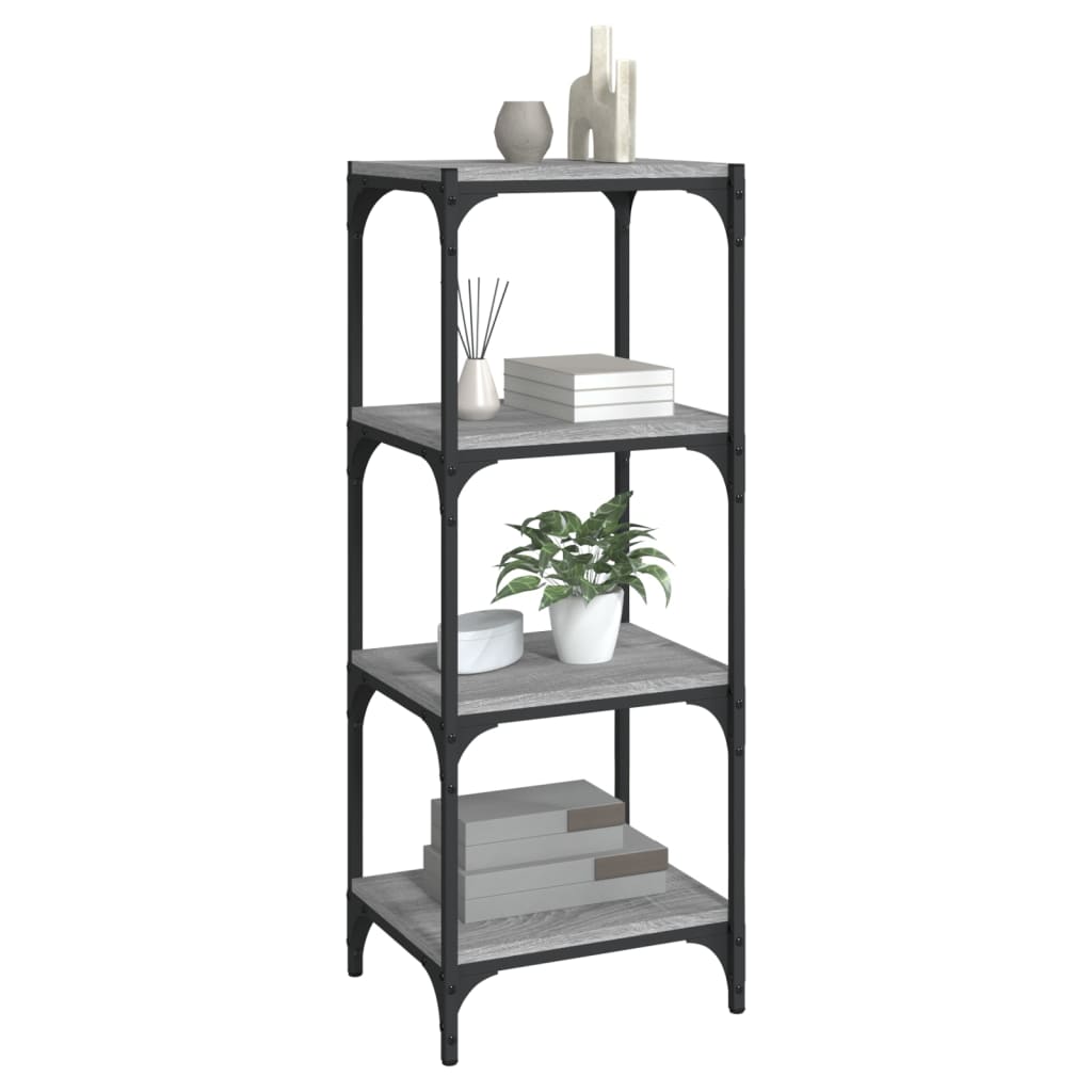 vidaXL Bücherregal Grau Sonoma 40x33x100 cm Holzwerkstoff und Stahl