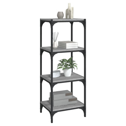 vidaXL Bücherregal Grau Sonoma 40x33x100 cm Holzwerkstoff und Stahl