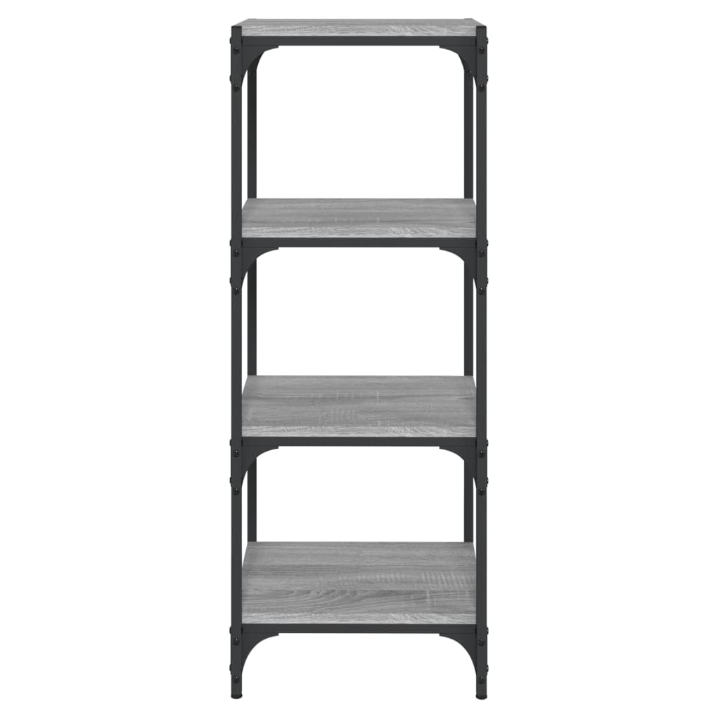 vidaXL Bücherregal Grau Sonoma 40x33x100 cm Holzwerkstoff und Stahl