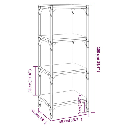 vidaXL Bücherregal Grau Sonoma 40x33x100 cm Holzwerkstoff und Stahl