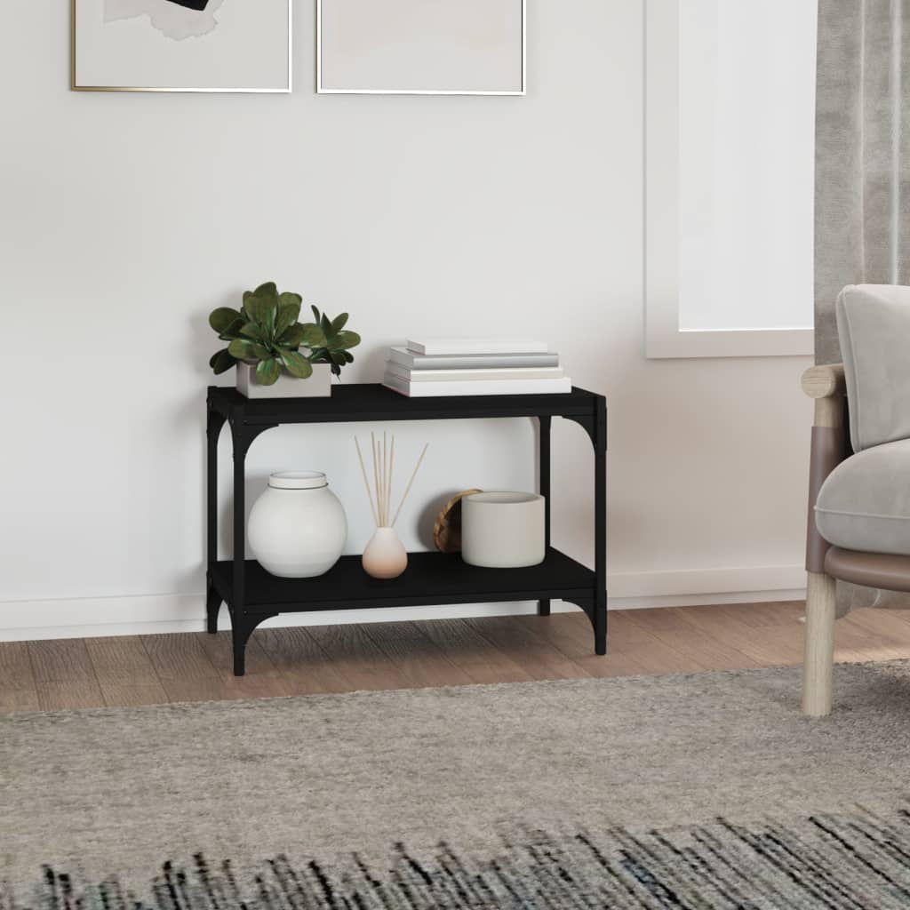 vidaXL Meuble TV Noir 60x33x41 cm Bois d'ingénierie et Acier