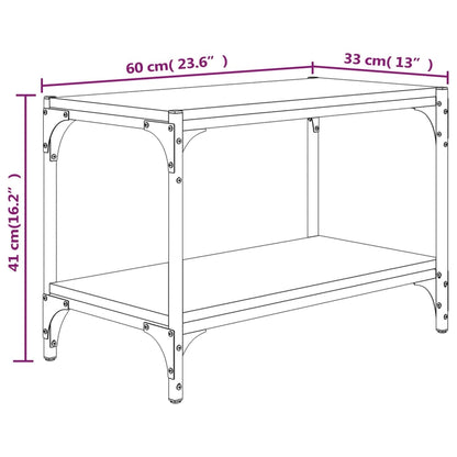 vidaXL Meuble TV Noir 60x33x41 cm Bois d'ingénierie et Acier
