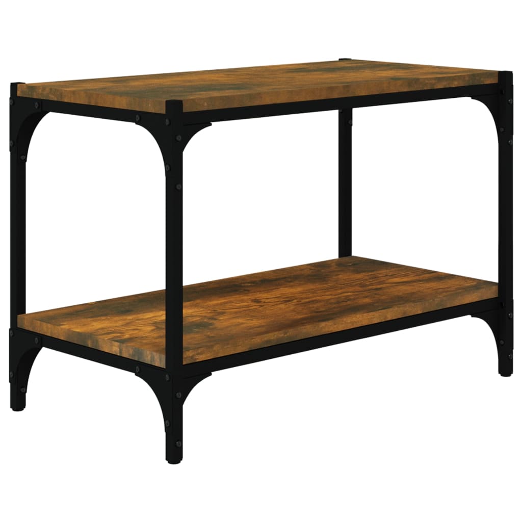 vidaXL Meuble TV chêne fumé 60x33x41 cm en bois d'ingénierie et acier