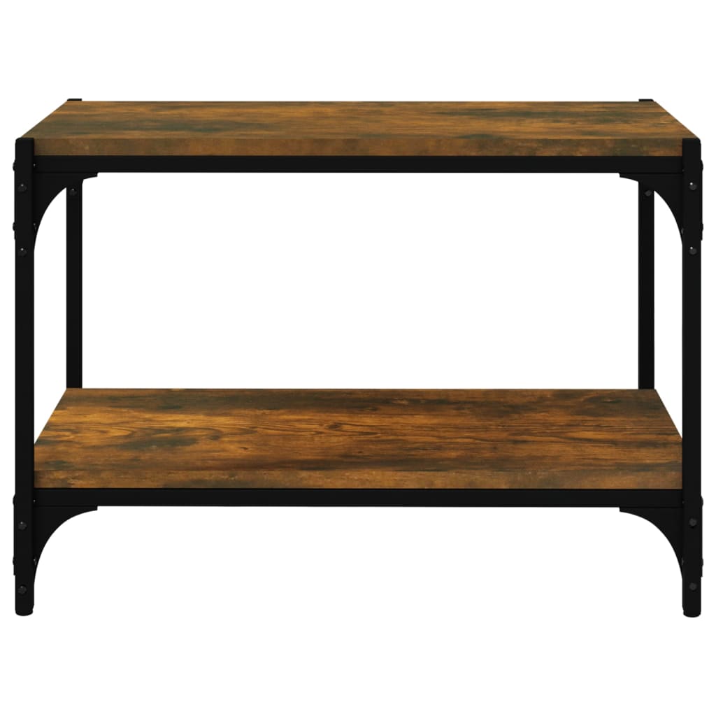 vidaXL Meuble TV chêne fumé 60x33x41 cm en bois d'ingénierie et acier