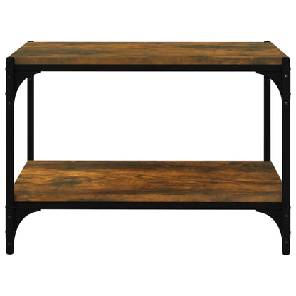 vidaXL Meuble TV chêne fumé 60x33x41 cm en bois d'ingénierie et acier