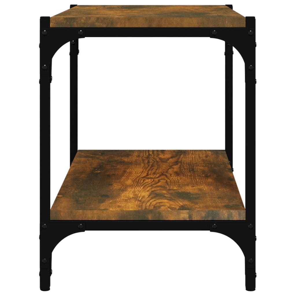 vidaXL Meuble TV chêne fumé 60x33x41 cm en bois d'ingénierie et acier