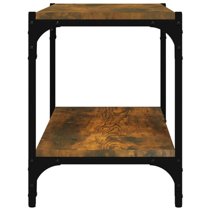 vidaXL Meuble TV chêne fumé 60x33x41 cm en bois d'ingénierie et acier