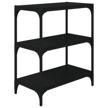 vidaXL Bücherregal Schwarz 60x33x70,5 cm Holzwerkstoff und Stahl