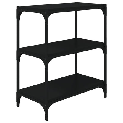 vidaXL Bücherregal Schwarz 60x33x70,5 cm Holzwerkstoff und Stahl