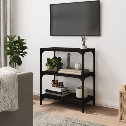 vidaXL Bücherregal Schwarz 60x33x70,5 cm Holzwerkstoff und Stahl