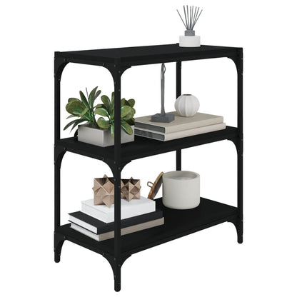 vidaXL Bücherregal Schwarz 60x33x70,5 cm Holzwerkstoff und Stahl