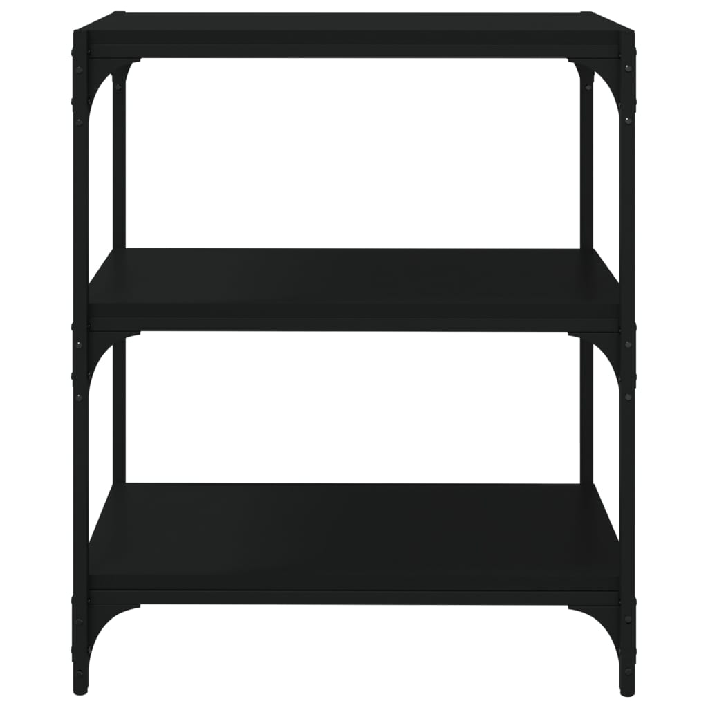 vidaXL Bücherregal Schwarz 60x33x70,5 cm Holzwerkstoff und Stahl