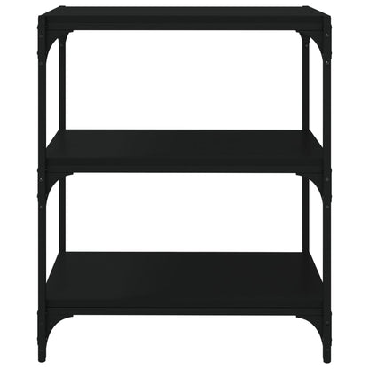 vidaXL Bücherregal Schwarz 60x33x70,5 cm Holzwerkstoff und Stahl