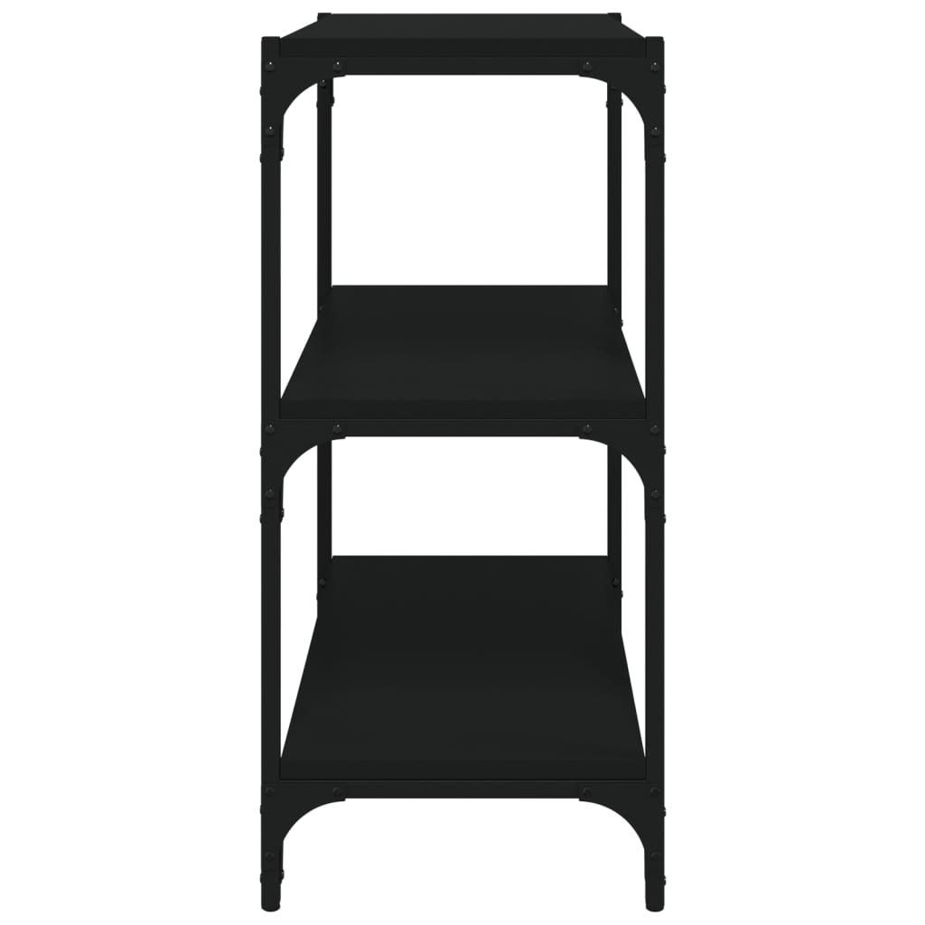 vidaXL Bücherregal Schwarz 60x33x70,5 cm Holzwerkstoff und Stahl