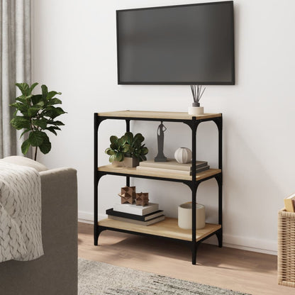 vidaXL Bücherregal Sonoma-Eiche 60x33x70,5 cm Holzwerkstoff und Stahl