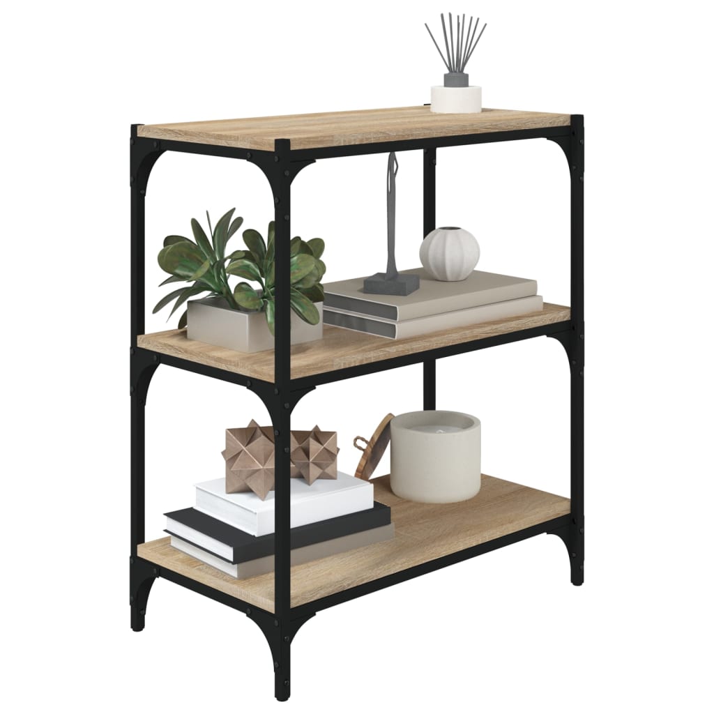 vidaXL Bücherregal Sonoma-Eiche 60x33x70,5 cm Holzwerkstoff und Stahl