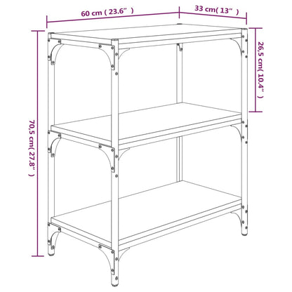 vidaXL Bücherregal Sonoma-Eiche 60x33x70,5 cm Holzwerkstoff und Stahl