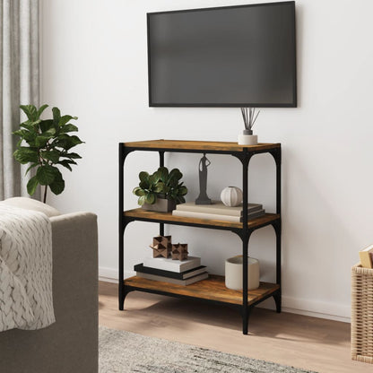vidaXL Étagère chêne fumé 60x33x70,5 cm bois d'ingénierie et acier