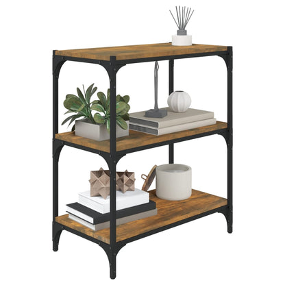 vidaXL Étagère chêne fumé 60x33x70,5 cm bois d'ingénierie et acier