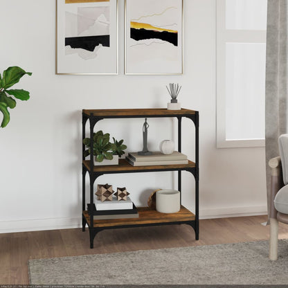 vidaXL Étagère chêne fumé 60x33x70,5 cm bois d'ingénierie et acier