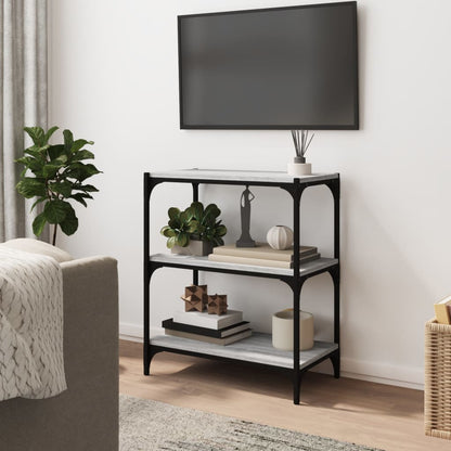 vidaXL Bücherregal Grau Sonoma 60x33x70,5 cm Holzwerkstoff und Stahl
