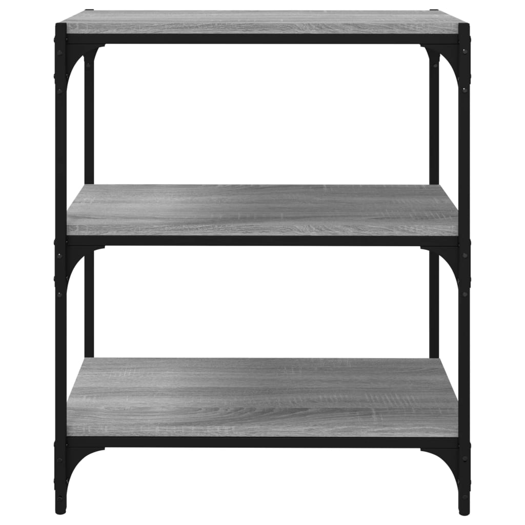 vidaXL Bücherregal Grau Sonoma 60x33x70,5 cm Holzwerkstoff und Stahl