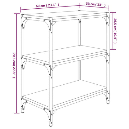 vidaXL Bücherregal Grau Sonoma 60x33x70,5 cm Holzwerkstoff und Stahl