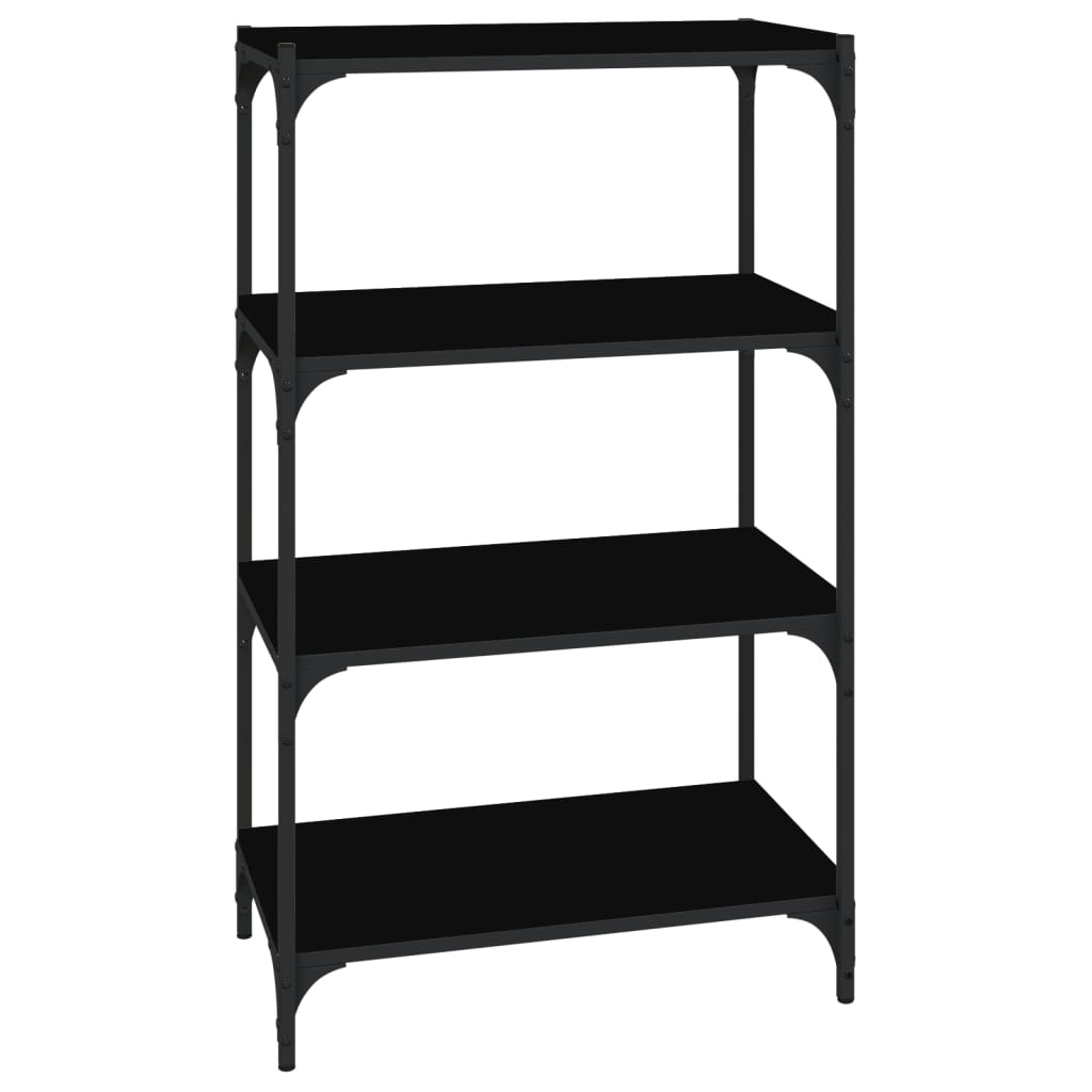 vidaXL Bücherregal Schwarz 60x33x100 cm Holzwerkstoff und Stahl