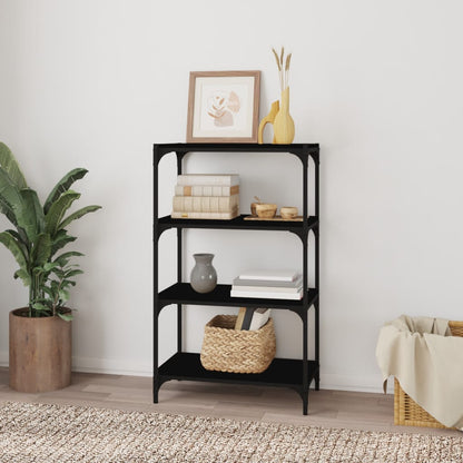 vidaXL Bücherregal Schwarz 60x33x100 cm Holzwerkstoff und Stahl