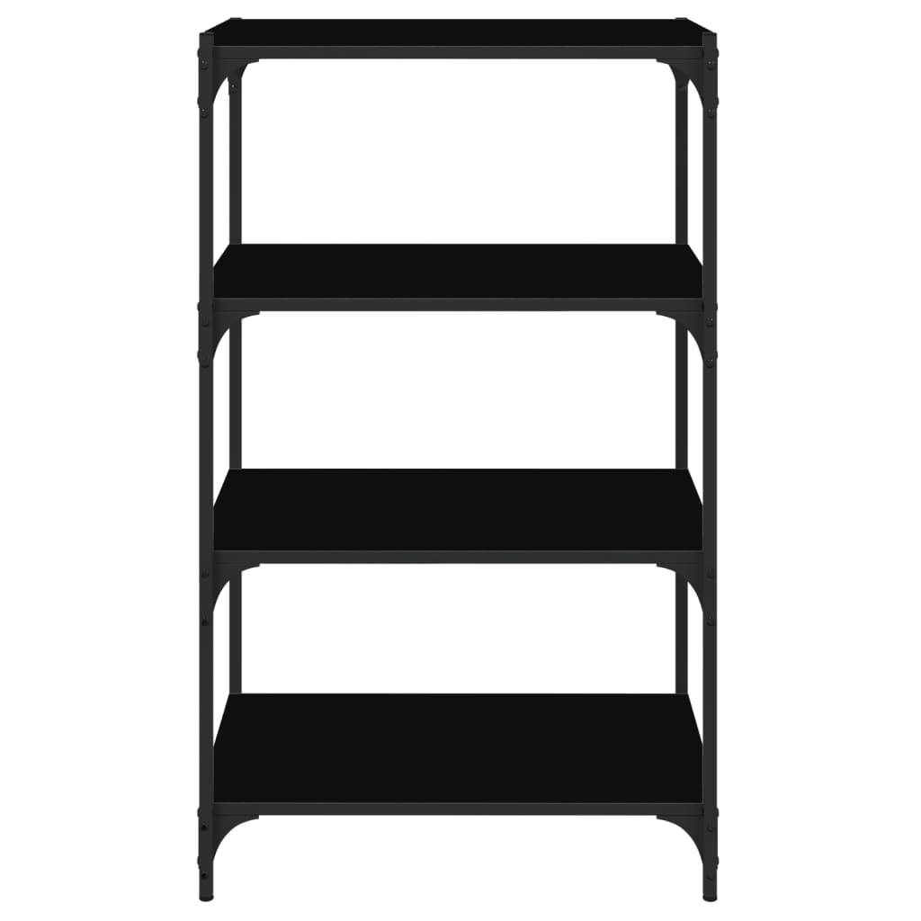 vidaXL Bücherregal Schwarz 60x33x100 cm Holzwerkstoff und Stahl