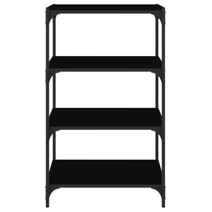 vidaXL Bücherregal Schwarz 60x33x100 cm Holzwerkstoff und Stahl