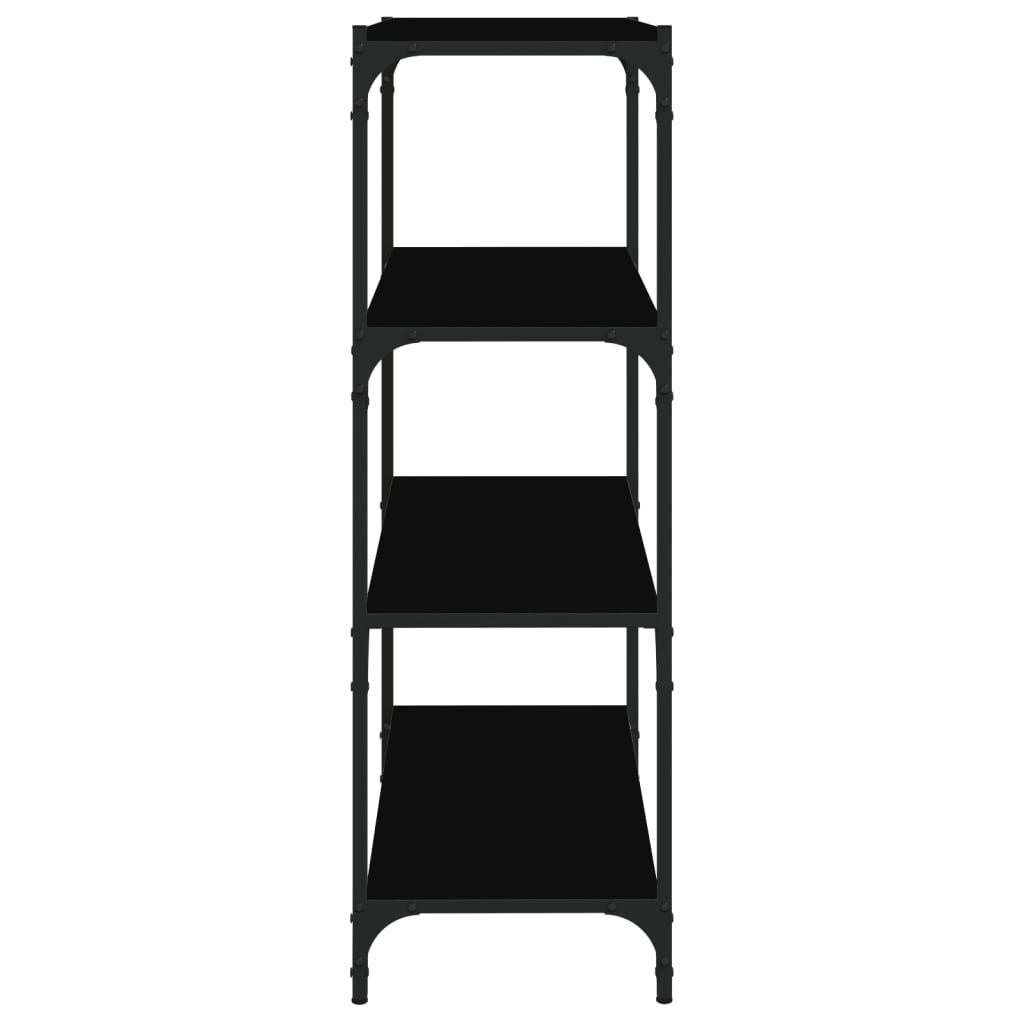 vidaXL Bücherregal Schwarz 60x33x100 cm Holzwerkstoff und Stahl